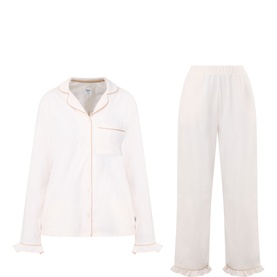 Just Married Frill Long Pyjama Set