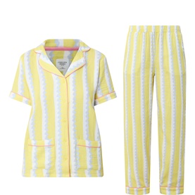 Wiggle Stripe Cheesecloth Long Pyjama Set