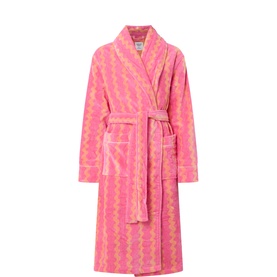 Wave Print Belted Robe
