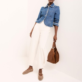 Lace Trim Denim Jacket