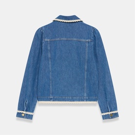 Lace Trim Denim Jacket