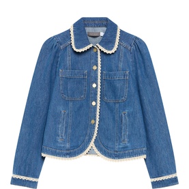 Lace Trim Denim Jacket