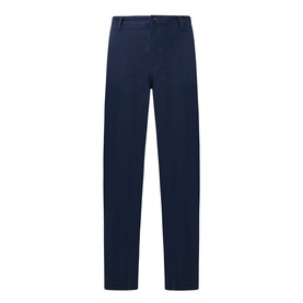 Rodd & Gunn Spencer Bay Linen Trousers in navy, straight leg cut with belt loops, fly zip, and clean front