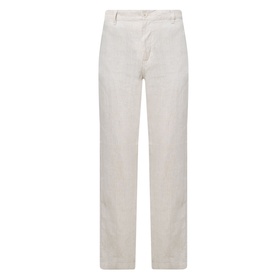 Rodd & Gunn Spencer Bay Linen Trousers in oatmeal, straight leg cut with belt loops, zip fly, and side pockets
