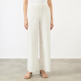 Gretana Broderie Anglaise Wide Leg Trousers