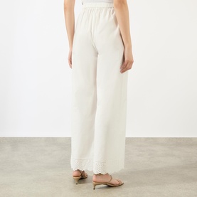 Gretana Broderie Anglaise Wide Leg Trousers