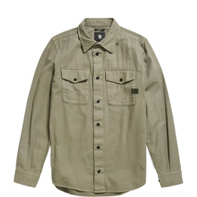 Marine Logo Patch Slim Casual Shirt