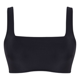 Panache Gina Square Bikini Top in black, square neckline, wide shoulder straps, smooth seamless finish, wired non-padded style