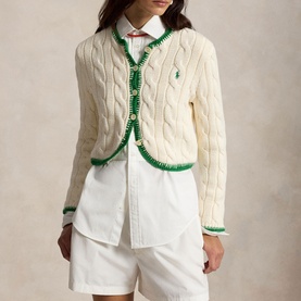 Cable Knit Cropped Cardigan