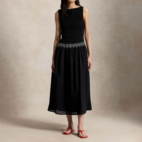 Smocked Embroidered Dress