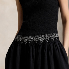 Smocked Embroidered Dress