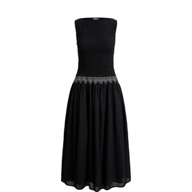 Smocked Embroidered Dress