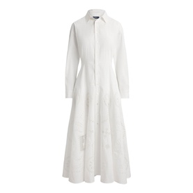 Cut-Out Embroidered Shirt Dress
