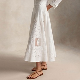 Cut-Out Embroidered Shirt Dress