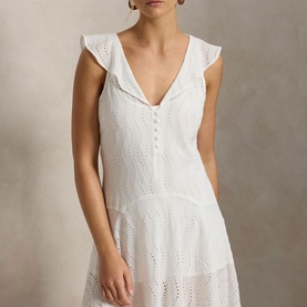 Eyelet Embroidery Flared Dress