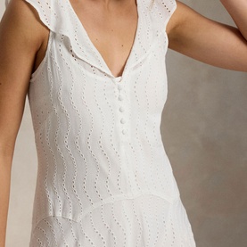 Eyelet Embroidery Flared Dress