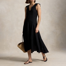 Eyelet Embroidery Flared Dress