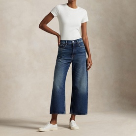 High-Rise Cropped Wide-Leg Jeans