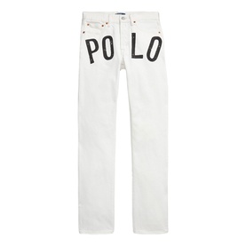 Logo High-Rise Straight Leg Jeans
