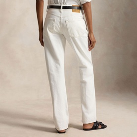 Logo High-Rise Straight Leg Jeans