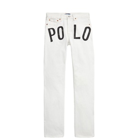 Logo High-Rise Straight Leg Jeans