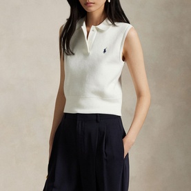 Polo Player Cropped Polo Shirt