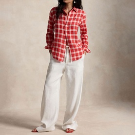 Pony Logo Check Linen Shirt