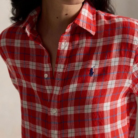 Pony Logo Check Linen Shirt