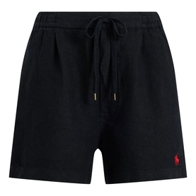 Pony Logo Linen Drawstring Shorts