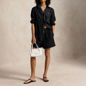 Pony Logo Linen Drawstring Shorts