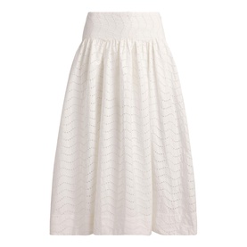 Eyelet Flared Skirt