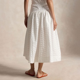 Eyelet Flared Skirt