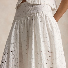 Eyelet Flared Skirt