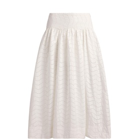 Eyelet Flared Skirt