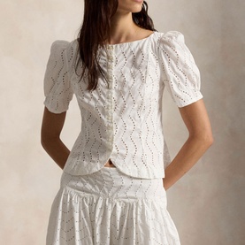 Cut-Out Embroidered Shirt