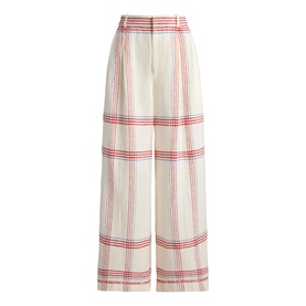 Plaid Cropped Wide Leg Trousers