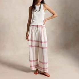 Plaid Cropped Wide Leg Trousers