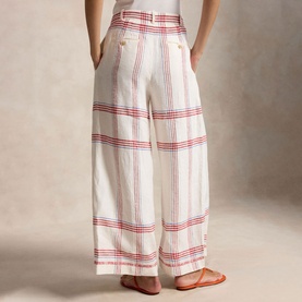 Plaid Cropped Wide Leg Trousers