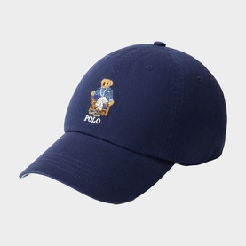 Ralph Lauren Newport Navy baseball cap with embroidered Polo Bear motif on front, structured crown and curved brim.