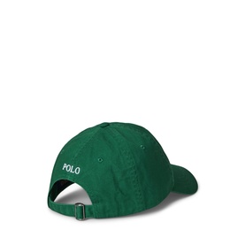 Ralph Lauren cap in New Forest green, rear view showing Polo text and adjustable metal buckle strap
