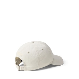 Ralph Lauren stone pebble baseball cap, rear view showing adjustable buckle fastening and structured curved brim.