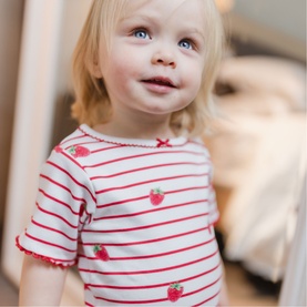 Raspberry Striped Two-Piece Summer Pyjama Set