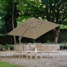 Glow Garden Parasol & Base Champagne