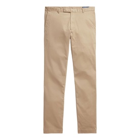 Ralph Lauren men's chino trousers in Khaki Hill, slim fit with belt loops and flat front