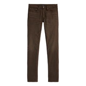 Ralph Lauren mens jeans in Circuit Brown, slim fit with five-pocket styling and belt loops