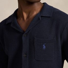 Pony Logo Mesh Knitted Casual Shirt