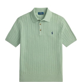 Cable Knit Polo Shirt