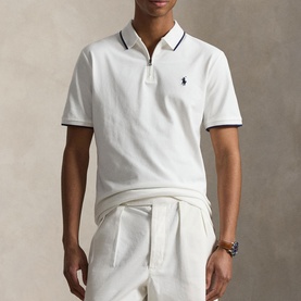 Pony Logo Quarter-Zip Polo Shirt