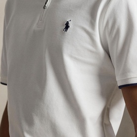 Pony Logo Quarter-Zip Polo Shirt