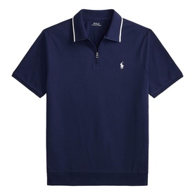 Pony Logo Quarter-Zip Polo Shirt